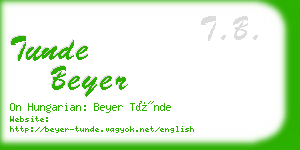 tunde beyer business card